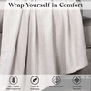 SUPERIOR Clara Cotton Blanket, for Picnic, Beach, Traveling or Camping, Bedroom Decor, Essentials, Cover for Bed, Couch, Lounging, Textured Jacquard, Striped Woven Blanket, Twin, Ivory(Tan)
