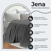 SUPERIOR JENA Cotton Blanket, for Picnic, Beach, Traveling or Camping, Bedroom Decor, Essentials, Cover for Bed, Couch, Lounging, Textured Jacquard, Modern Chevron Woven Blanket, Full/Queen, Ivory(Charcoal)