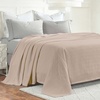 SUPERIOR JENA Cotton Blanket, for Picnic, Beach, Traveling or Camping, Bedroom Decor, Essentials, Cover for Bed, Couch, Lounging, Textured Jacquard, Modern Chevron Woven Blanket, Full/Queen, Ivory(Khaki)