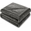 SUPERIOR Lily Pebbled Fluffy Fleece Blanket, Artisanal Popcorn Texture Soft Throw for Couch, Bed and Living Room Decor, Bedroom Essentials, Extra Cozy Fuzzy Warm Cover, King Size, White(Charcoal)