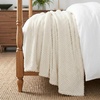 SUPERIOR Lily Pebbled Fluffy Fleece Blanket, Artisanal Popcorn Texture Soft Throw for Couch, Bed and Living Room Decor, Bedroom Essentials, Extra Cozy Fuzzy Warm Cover, King Size, White(Ivory)