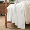 SUPERIOR Lily Pebbled Fluffy Fleece Blanket, Artisanal Popcorn Texture Soft Throw for Couch, Bed and Living Room Decor, Bedroom Essentials, Extra Cozy Fuzzy Warm Cover, King Size, White(White)