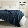 SUPERIOR Lily Pebbled Fluffy Fleece Blanket, Artisanal Popcorn Texture Soft Throw for Couch, Bed and Living Room Decor, Bedroom Essentials, Extra Cozy Fuzzy Warm Cover, King Size, White(Navy Blue)