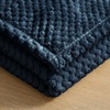 SUPERIOR Lily Pebbled Fluffy Fleece Blanket, Artisanal Popcorn Texture Soft Throw for Couch, Bed and Living Room Decor, Bedroom Essentials, Extra Cozy Fuzzy Warm Cover, King Size, White(Navy Blue)