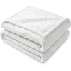 SUPERIOR Lily Pebbled Fluffy Fleece Blanket, Artisanal Popcorn Texture Soft Throw for Couch, Bed and Living Room Decor, Bedroom Essentials, Extra Cozy Fuzzy Warm Cover, King Size, White(White)
