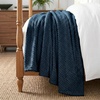 SUPERIOR Lily Pebbled Fluffy Fleece Blanket, Artisanal Popcorn Texture Soft Throw for Couch, Bed and Living Room Decor, Bedroom Essentials, Extra Cozy Fuzzy Warm Cover, King Size, White(Navy Blue)