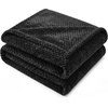 SUPERIOR Lily Pebbled Fluffy Fleece Blanket, Artisanal Popcorn Texture Soft Throw for Couch, Bed and Living Room Decor, Bedroom Essentials, Extra Cozy Fuzzy Warm Cover, King Size, White(Black)