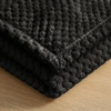 SUPERIOR Lily Pebbled Fluffy Fleece Blanket, Artisanal Popcorn Texture Soft Throw for Couch, Bed and Living Room Decor, Bedroom Essentials, Extra Cozy Fuzzy Warm Cover, King Size, White(Black)