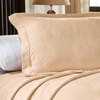 Superior 100% Cotton Geometric Fret 3-Piece Scalloped Bedspread Set, Queen, Ivory