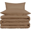 Superior Egyptian Cotton 1000 Thread Count Duvet Cover Set, Bed Covers, Includes 1 Duvet Cover with Button Closure, 2 Pillow Shams, Oversized Bedding Decor, Full/Queen, Gold(Taupe)
