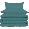 Superior Egyptian Cotton 1000 Thread Count Duvet Cover Set, Bed Covers, Includes 1 Duvet Cover with Button Closure, 2 Pillow Shams, Oversized Bedding Decor, Full/Queen, Gold(Deep Sea)