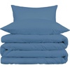 Superior Egyptian Cotton 1000 Thread Count Duvet Cover Set, Bed Covers, Includes 1 Duvet Cover with Button Closure, 2 Pillow Shams, Oversized Bedding Decor, Full/Queen, Gold(Medium Blue)