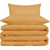 Superior Egyptian Cotton 1000 Thread Count Duvet Cover Set, Bed Covers, Includes 1 Duvet Cover with Button Closure, 2 Pillow Shams, Oversized Bedding Decor, Full/Queen, Gold(Gold)