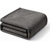 Superior Kacey Ribbed Fluffy Fleece Blanket, Textured Corduroy Style Tailored Throw for Couch, Bed and Living Room Decor, Bedroom Essentials, Cozy Warm Thermal Cover, King Size, White(Charcoal)