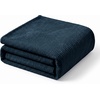 Superior Kacey Ribbed Fluffy Fleece Blanket, Textured Corduroy Style Tailored Throw for Couch, Bed and Living Room Decor, Bedroom Essentials, Cozy Warm Thermal Cover, King Size, White(Navy Blue)