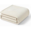 Superior Kacey Ribbed Fluffy Fleece Blanket, Textured Corduroy Style Tailored Throw for Couch, Bed and Living Room Decor, Bedroom Essentials, Cozy Warm Thermal Cover, King Size, White(Ivory)