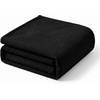 Superior Kacey Ribbed Fluffy Fleece Blanket, Textured Corduroy Style Tailored Throw for Couch, Bed and Living Room Decor, Bedroom Essentials, Cozy Warm Thermal Cover, King Size, White(Black)