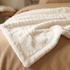 Superior Kacey Ribbed Fluffy Fleece Blanket, Textured Corduroy Style Tailored Throw for Couch, Bed and Living Room Decor, Bedroom Essentials, Cozy Warm Thermal Cover, King Size, White(Ivory)