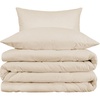 Superior Egyptian Cotton 1000 Thread Count Duvet Cover Set, Bed Covers, Includes 1 Duvet Cover with Button Closure, 2 Pillow Shams, Oversized Bedding Decor, Full/Queen, Gold(Ivory)
