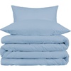 Superior Egyptian Cotton 1000 Thread Count Duvet Cover Set, Bed Covers, Includes 1 Duvet Cover with Button Closure, 2 Pillow Shams, Oversized Bedding Decor, Full/Queen, Gold(Light Blue)