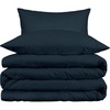 Superior Egyptian Cotton 1000 Thread Count Duvet Cover Set, Bed Covers, Includes 1 Duvet Cover with Button Closure, 2 Pillow Shams, Oversized Bedding Decor, Full/Queen, Gold(Navy Blue)
