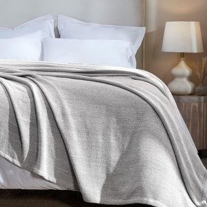 SUPERIOR Clara Cotton Blanket, for Picnic, Beach, Traveling or Camping, Bedroom Decor, Essentials, Cover for Bed, Couch, Lounging, Textured Jacquard, Striped Woven Blanket, Twin, Ivory(Charcoal)