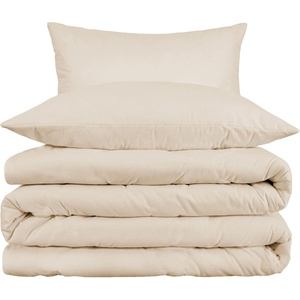 Superior Egyptian Cotton 1000 Thread Count Duvet Cover Set, Bed Covers, Includes 1 Duvet Cover with Button Closure, 2 Pillow Shams, Oversized Bedding Decor, Full/Queen, Gold(Ivory)