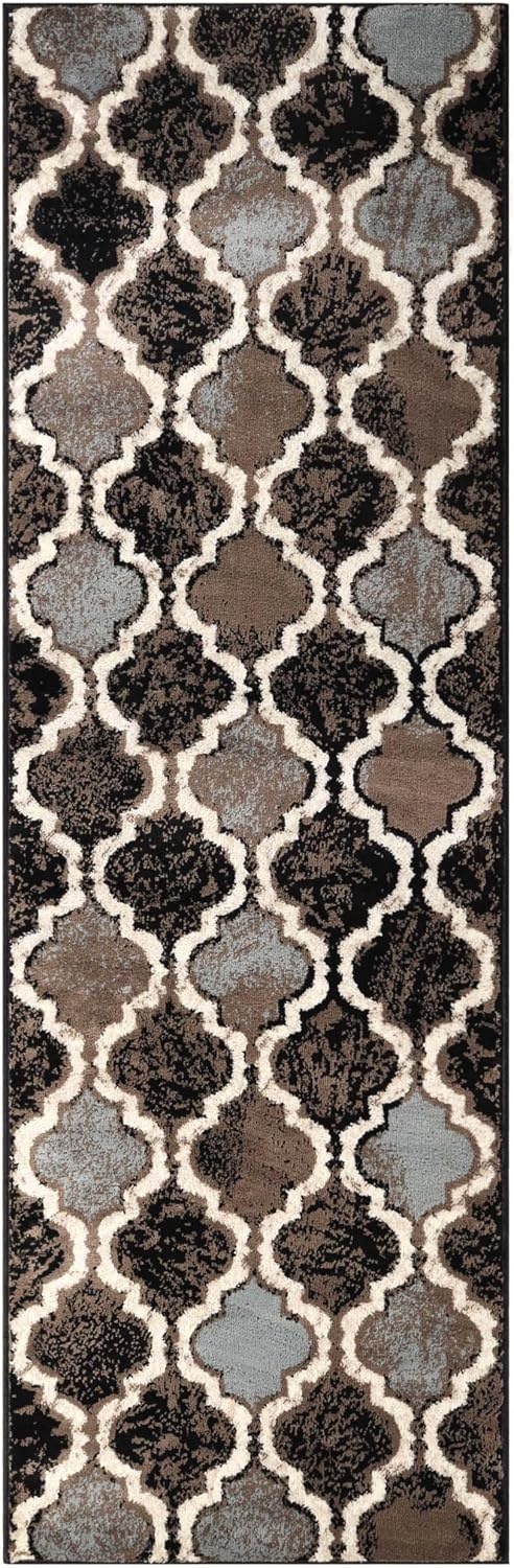 image:imageSuperior Modern Indoor Area Rug Non Slip Rug 8x8 IvoryA Chocolate