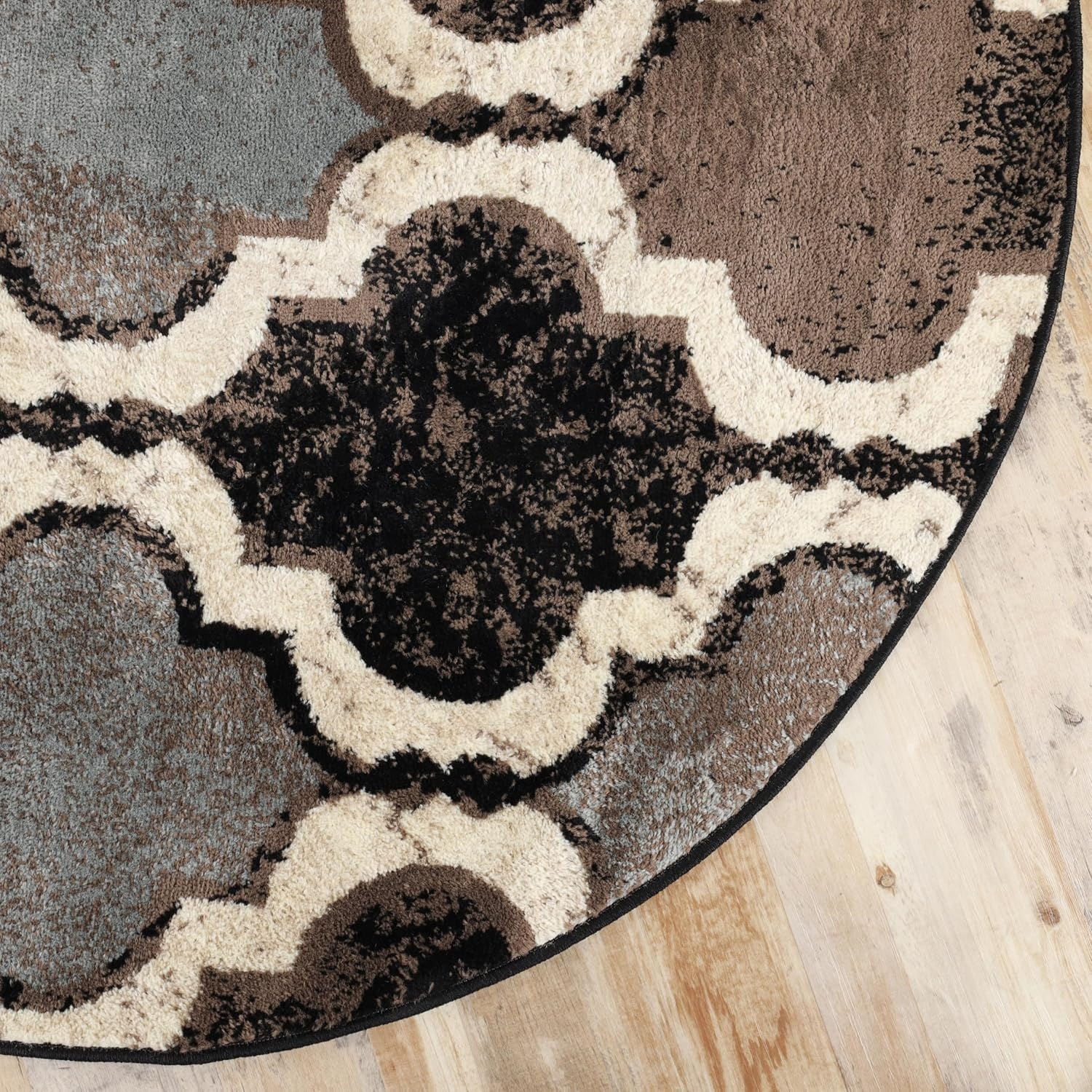 image:imageSuperior Modern Indoor Area Rug Non Slip Rug 8x8 IvoryA Chocolate