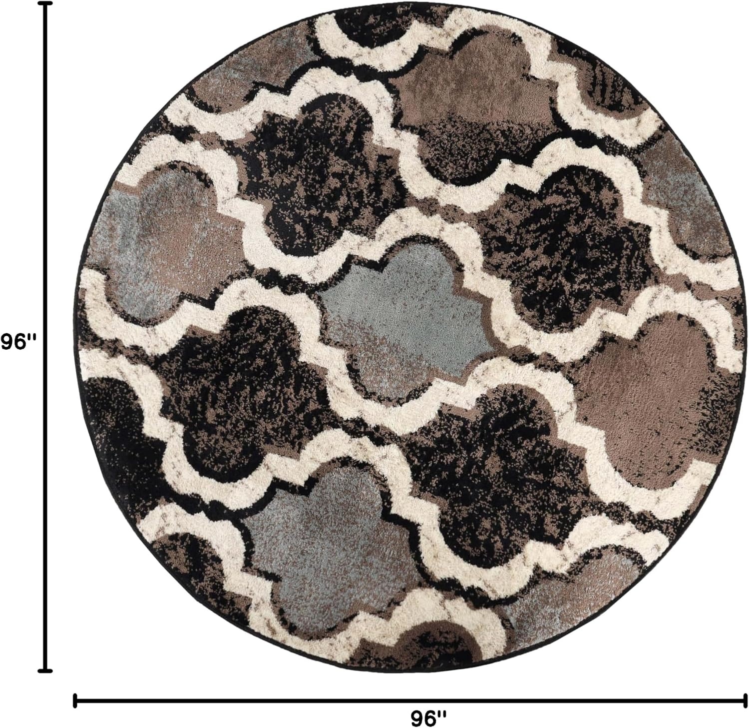 image:imageSuperior Modern Indoor Area Rug Non Slip Rug 8x8 IvoryA Chocolate