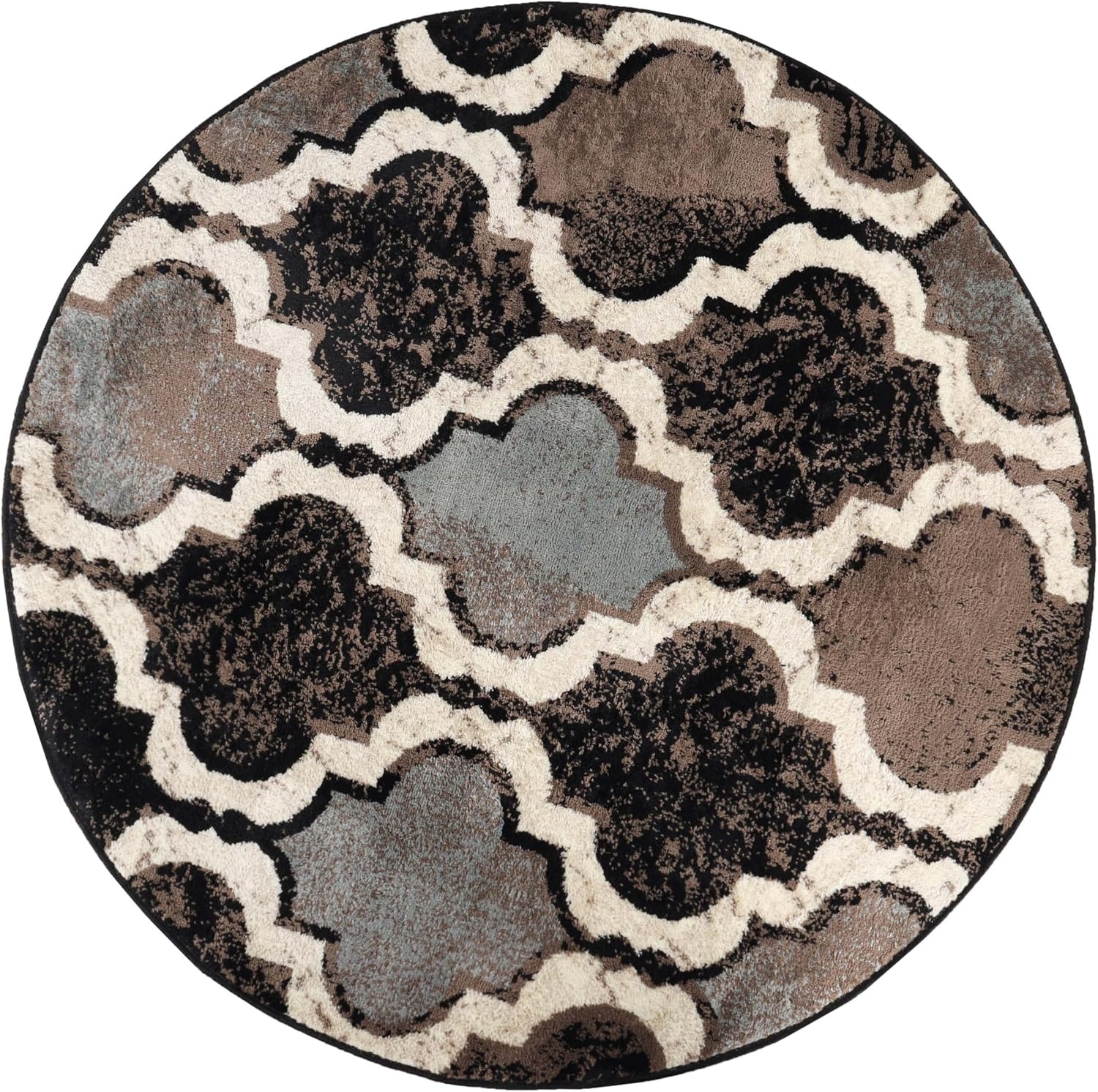 image:imageSuperior Modern Indoor Area Rug Non Slip Rug 8x8 IvoryA Chocolate