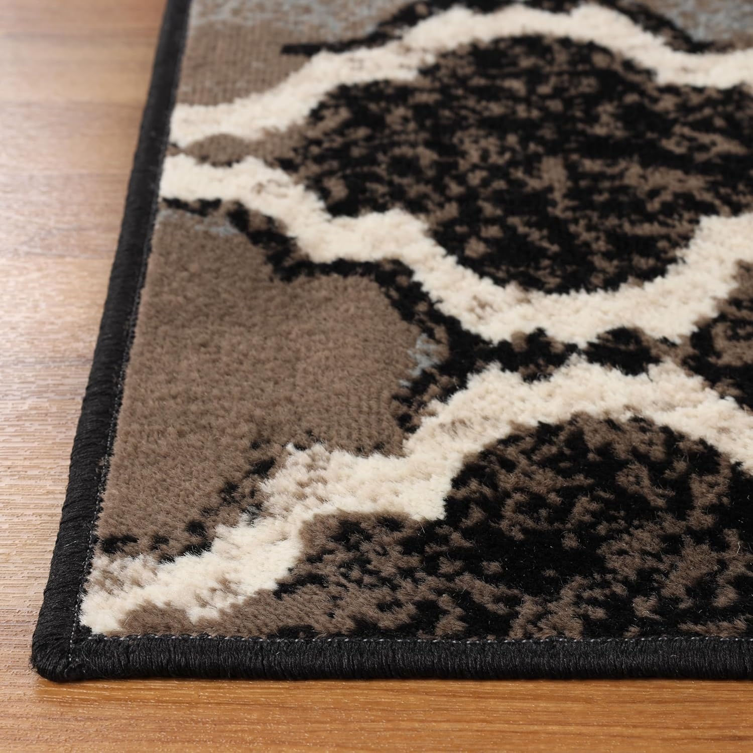 image:imageSuperior Modern Indoor Area Rug Non Slip Rug 8x8 IvoryA Chocolate
