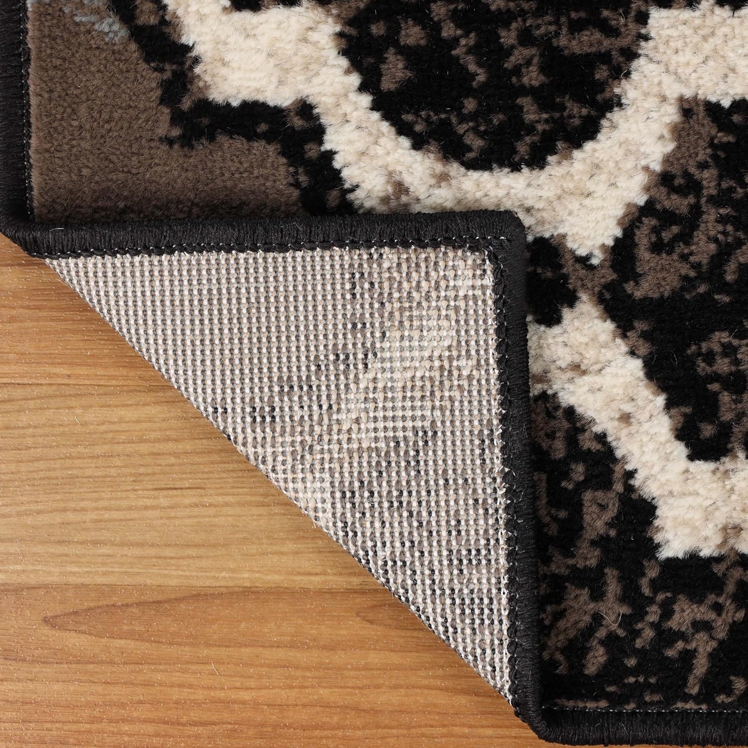 image:imageSuperior Modern Indoor Area Rug Non Slip Rug 8x8 IvoryA Chocolate