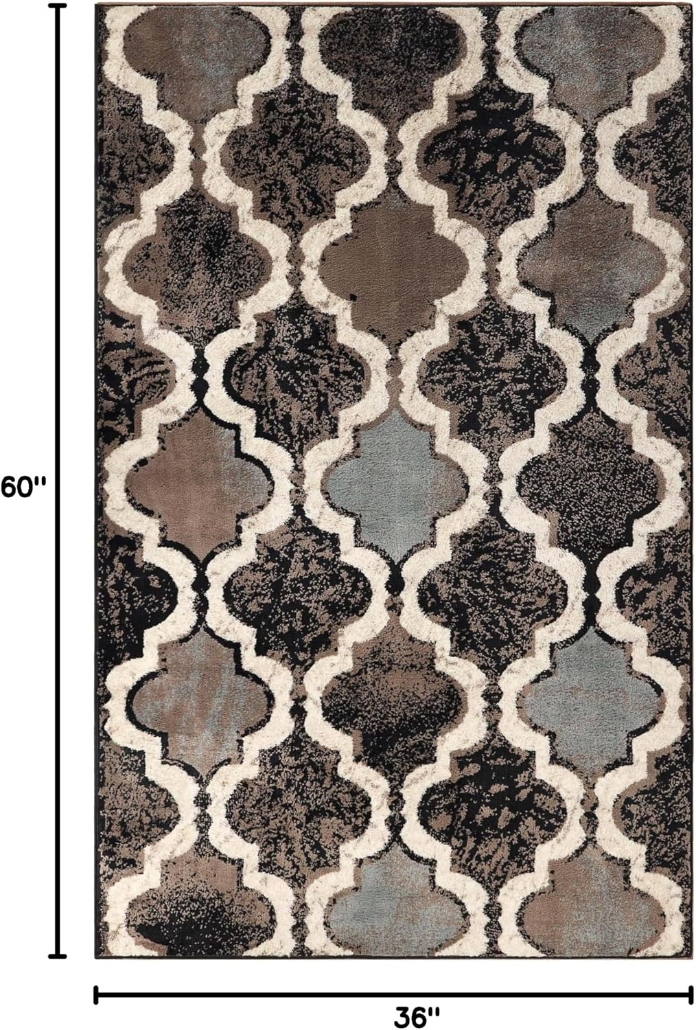 image:imageSuperior Modern Indoor Area Rug Non Slip Rug 8x8 IvoryA Chocolate