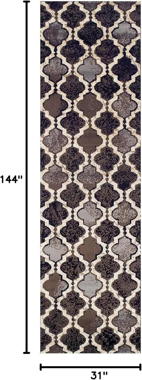 image:imageSuperior Modern Indoor Area Rug Non Slip Rug 8x8 IvoryA Chocolate
