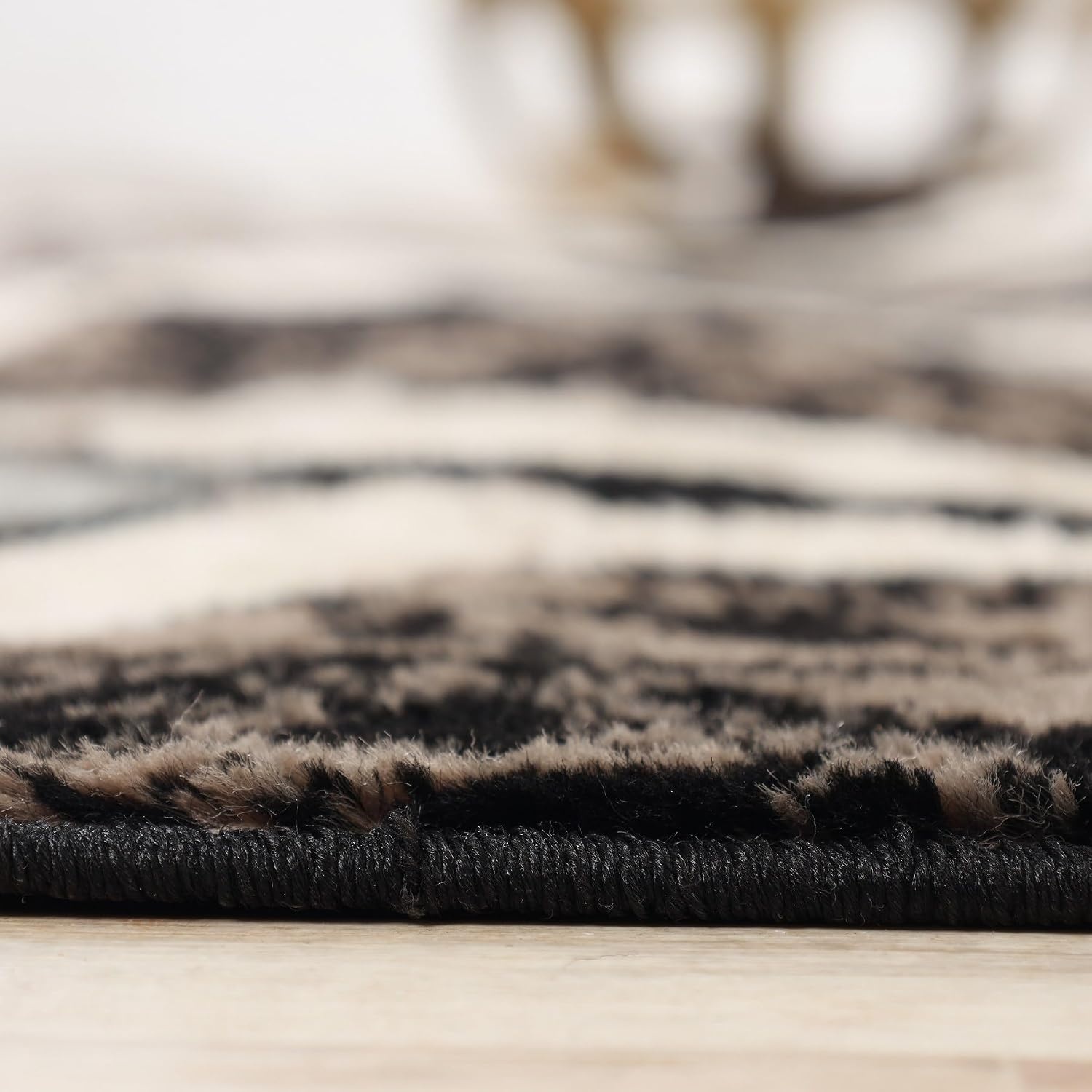image:imageSuperior Modern Indoor Area Rug Non Slip Rug 8x8 IvoryA Chocolate