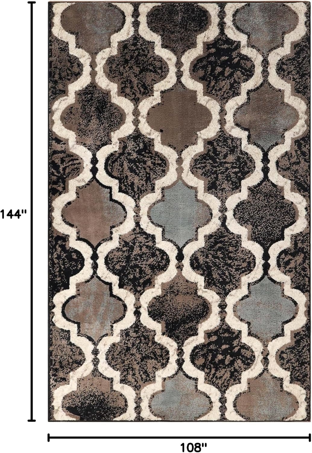 image:imageSuperior Modern Indoor Area Rug Non Slip Rug 8x8 IvoryA Chocolate