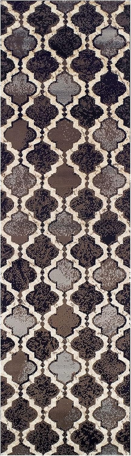 image:imageSuperior Modern Indoor Area Rug Non Slip Rug 8x8 IvoryA Chocolate