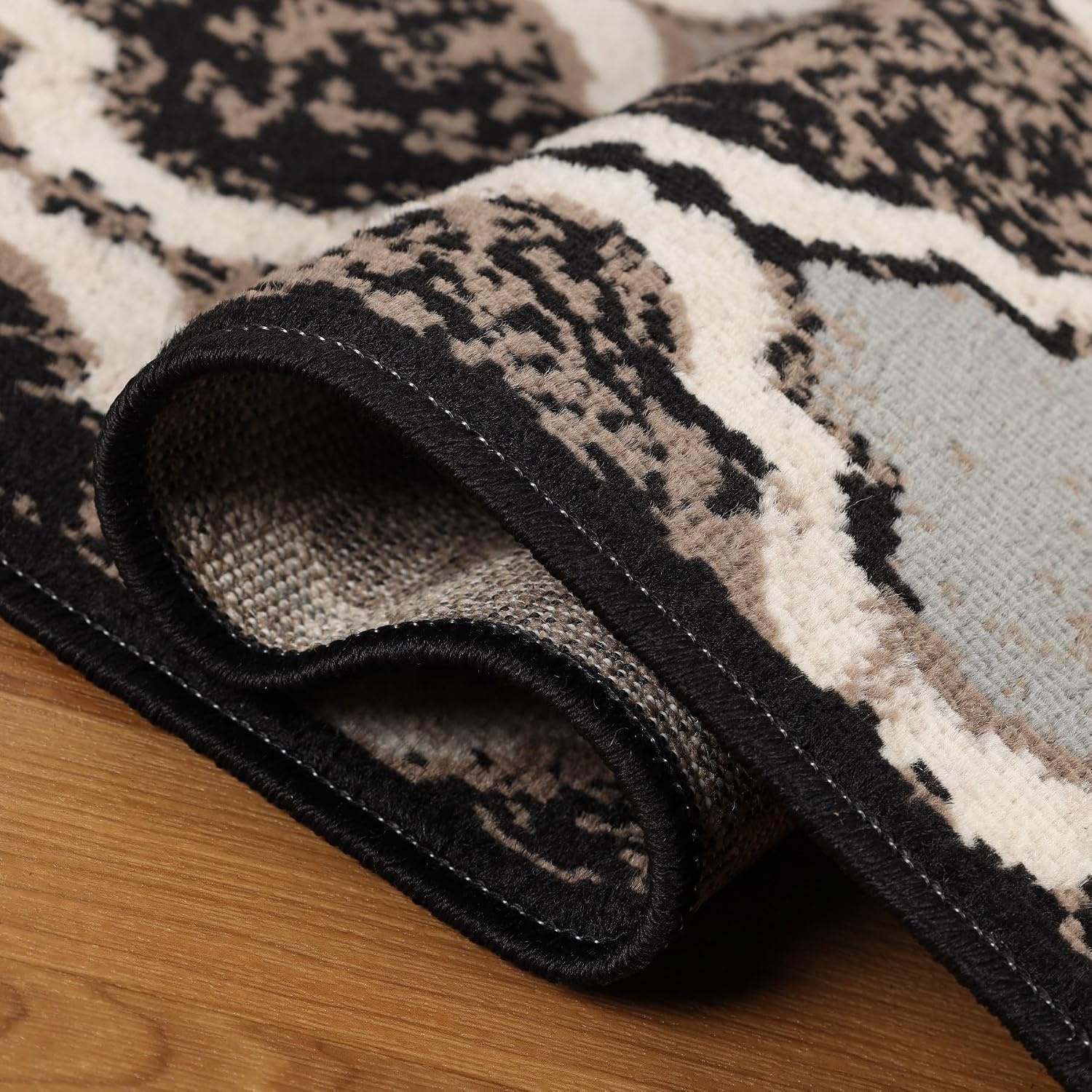 image:imageSuperior Modern Indoor Area Rug Non Slip Rug 8x8 IvoryA Chocolate