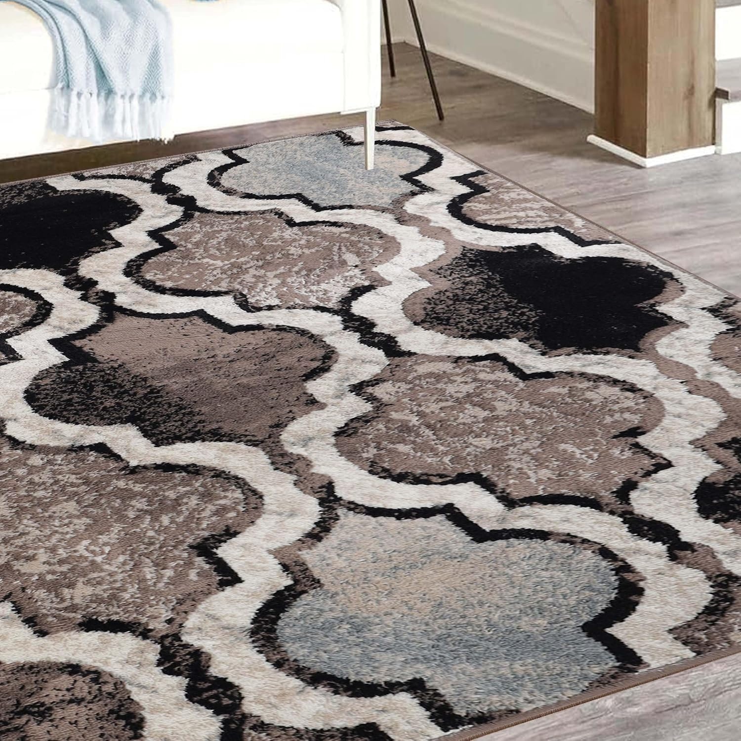 image:imageSuperior Modern Indoor Area Rug Non Slip Rug 8x8 IvoryB Ivory