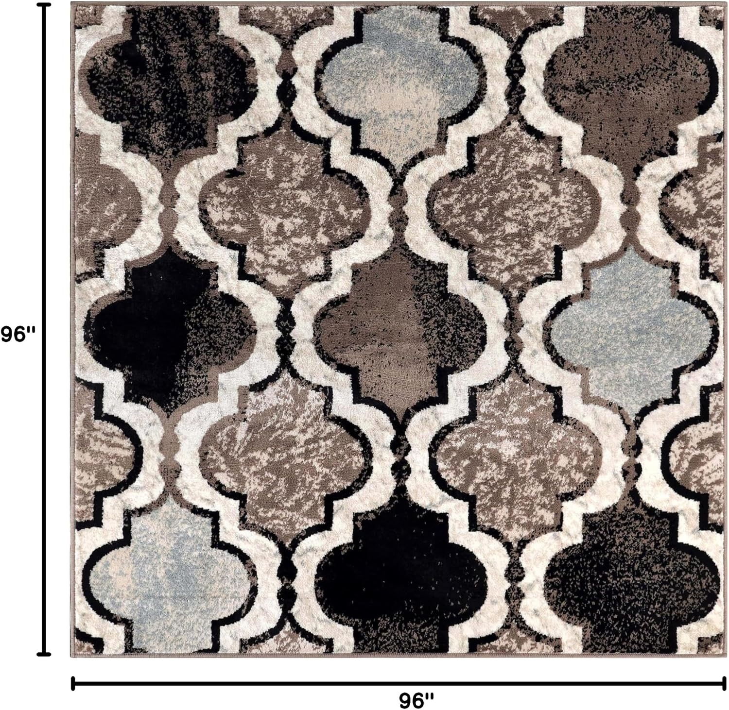 image:imageSuperior Modern Indoor Area Rug Non Slip Rug 8x8 IvoryB Ivory