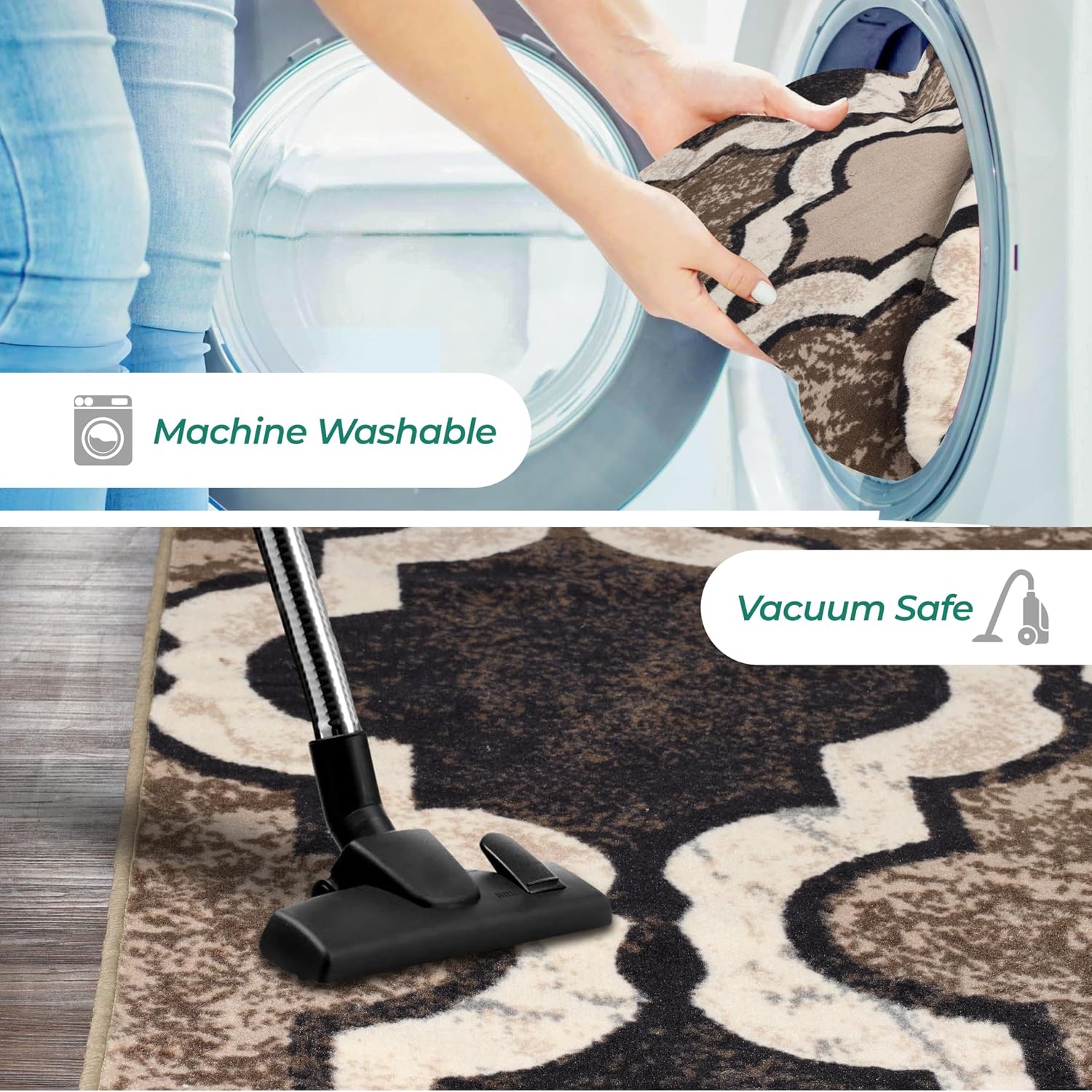 image:imageSuperior Modern Indoor Area Rug Non Slip Rug 8x8 IvoryB Ivory