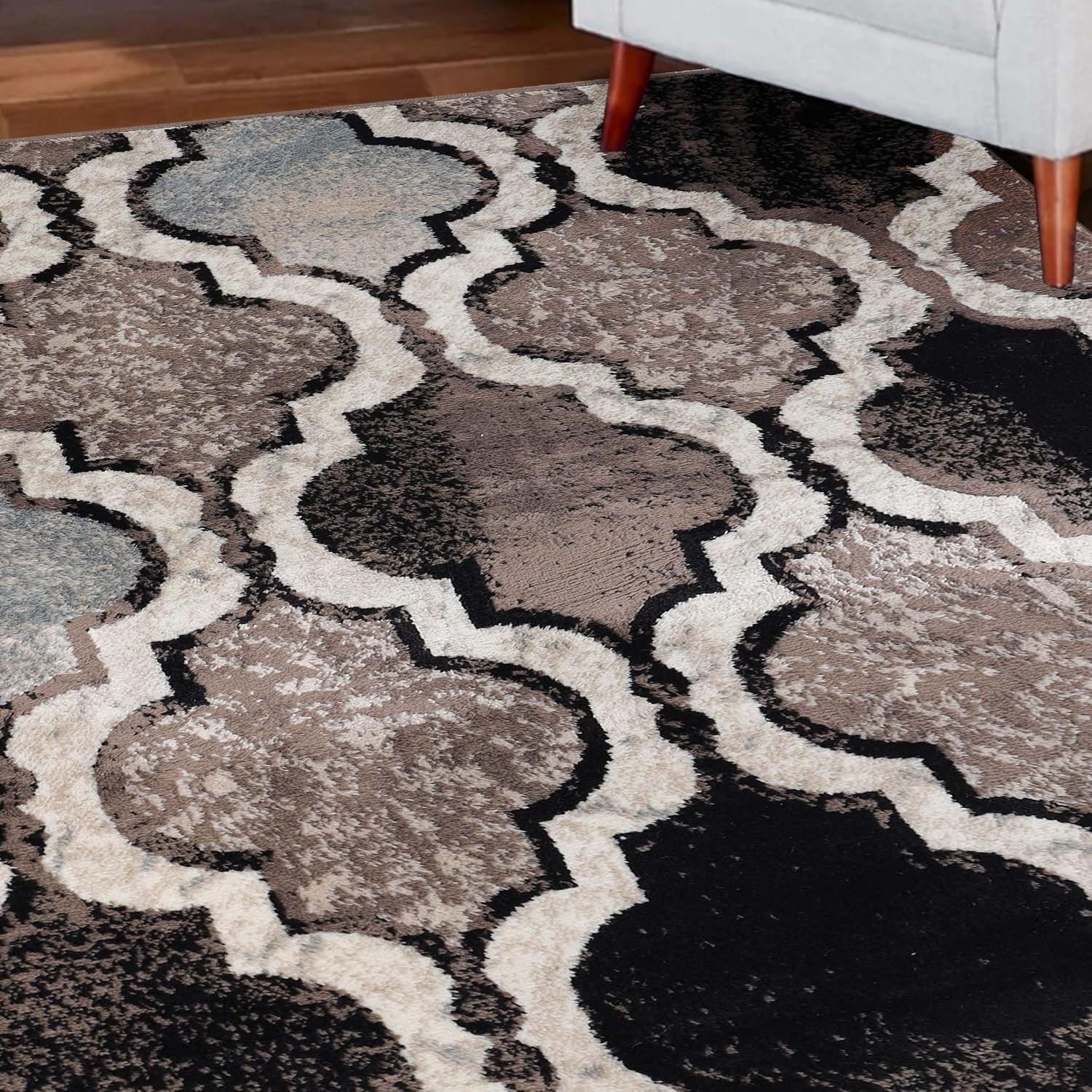 image:imageSuperior Modern Indoor Area Rug Non Slip Rug 8x8 IvoryB Ivory