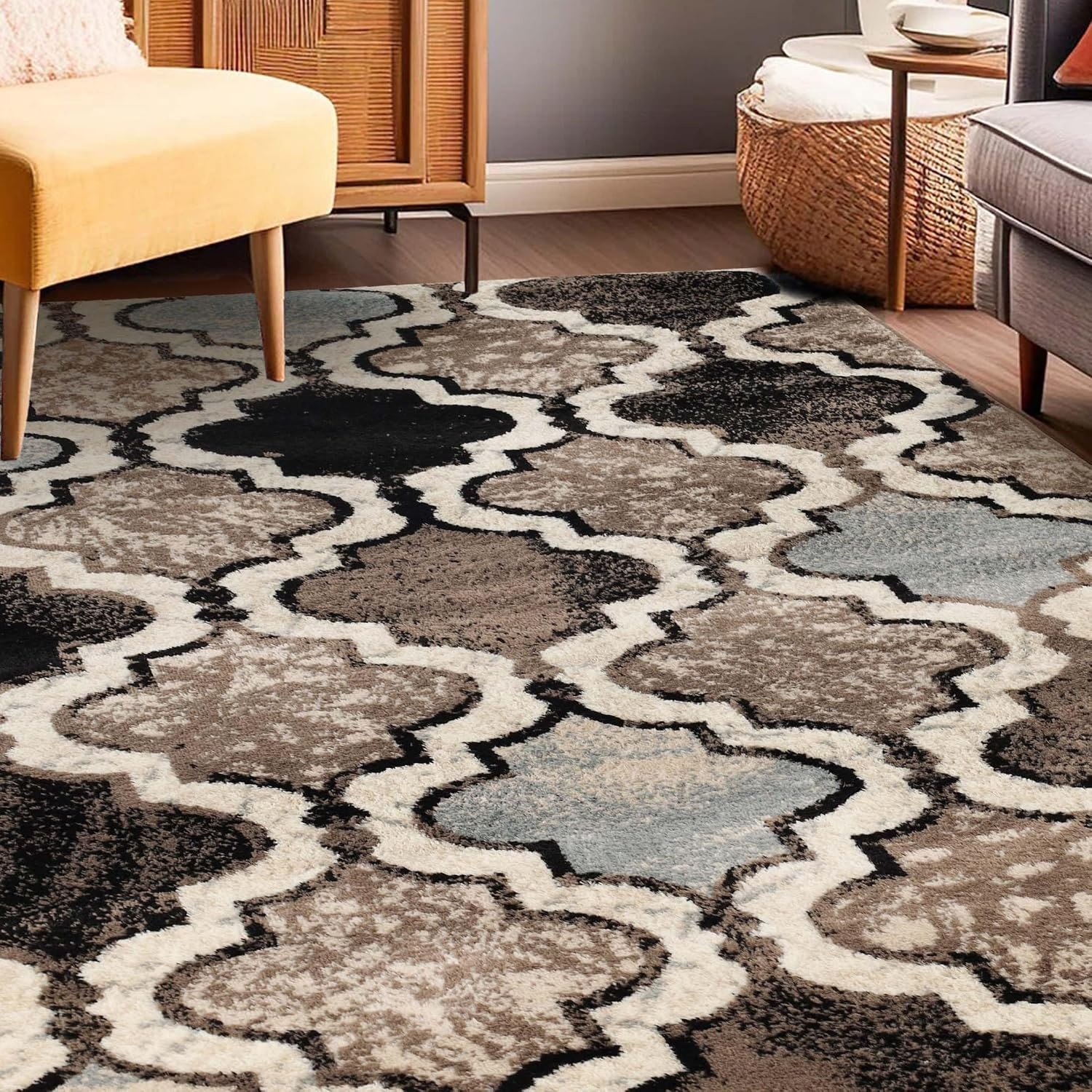 image:imageSuperior Modern Indoor Area Rug Non Slip Rug 8x8 IvoryB Ivory