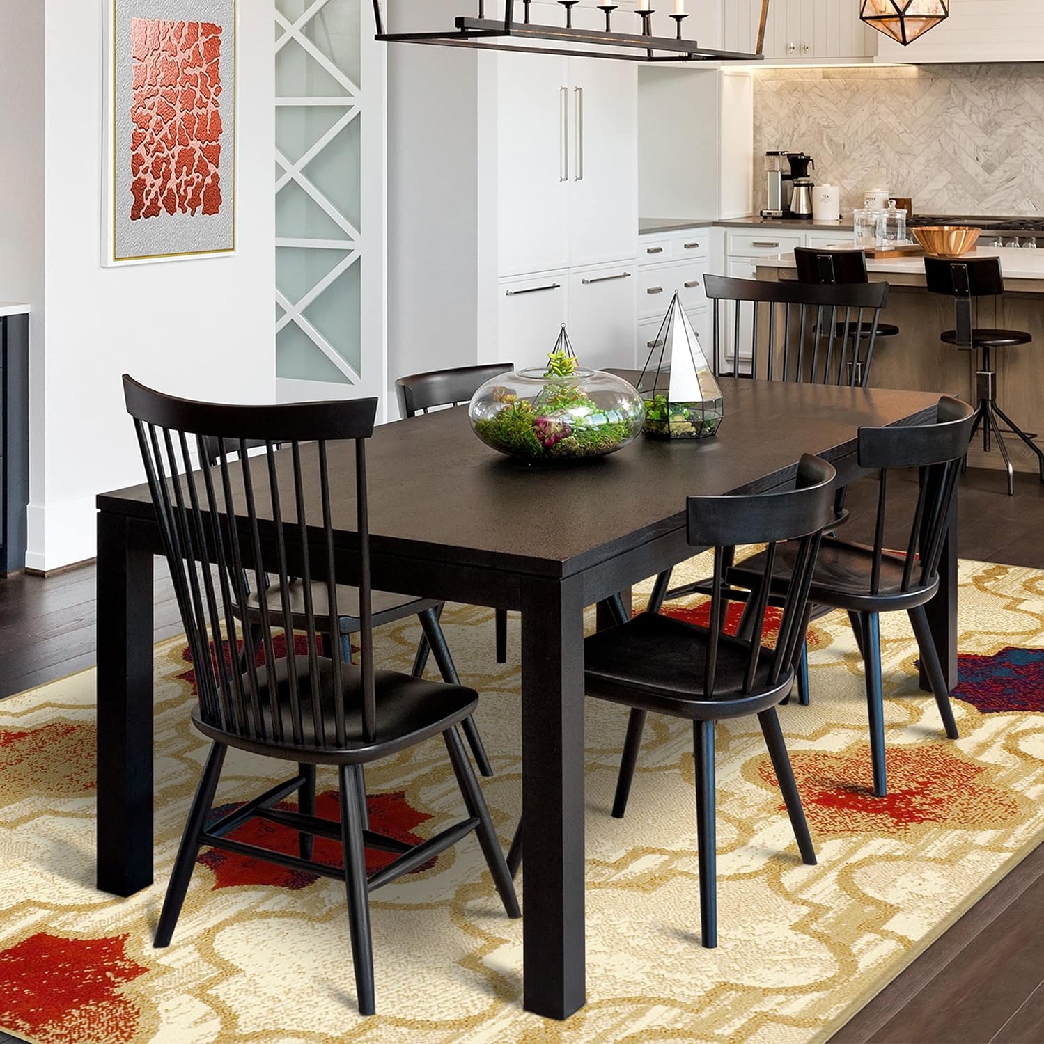image:imageSuperior Modern Indoor Area Rug Non Slip Rug 8x8 IvoryBeige