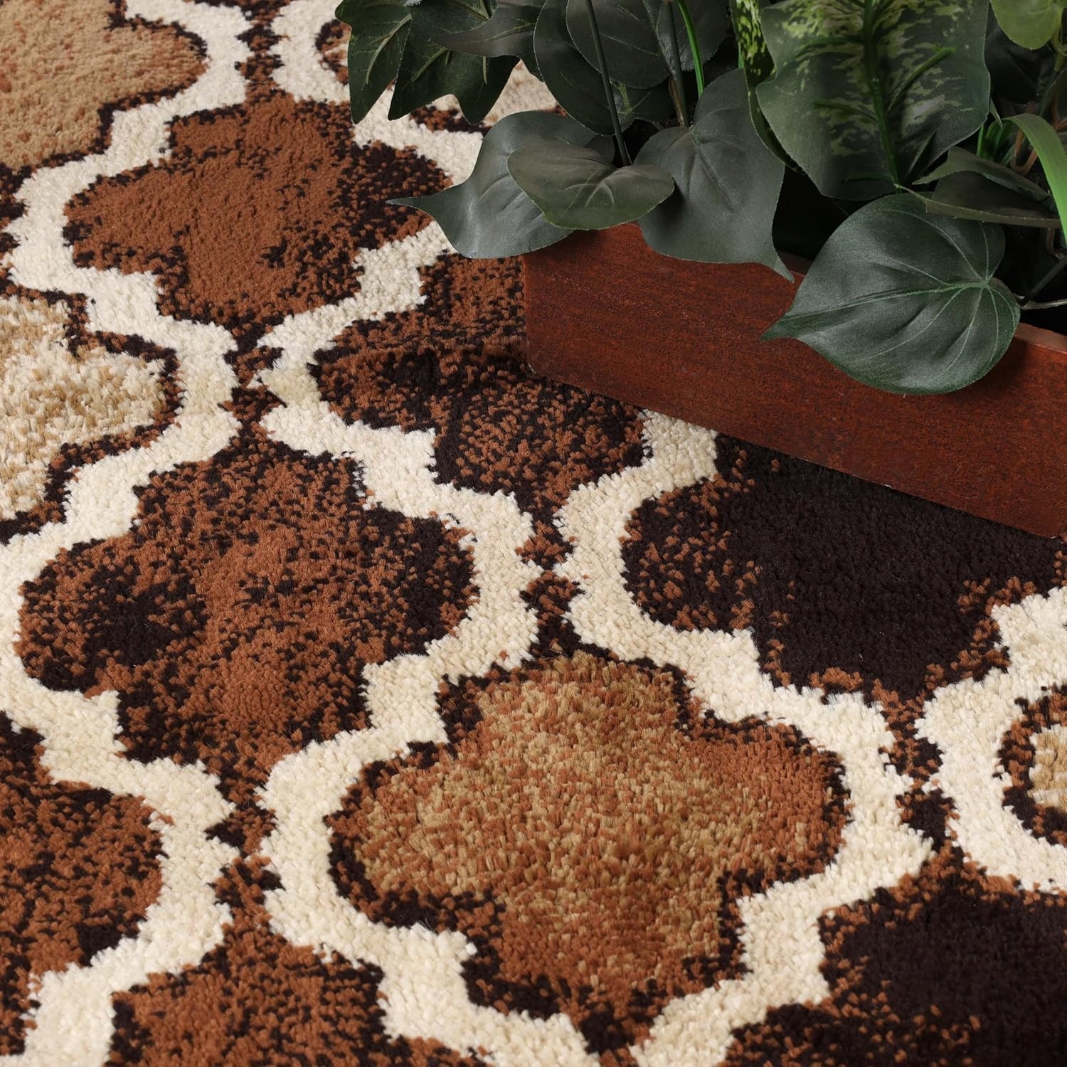image:imageSuperior Modern Indoor Area Rug Non Slip Rug 8x8 IvoryBrown