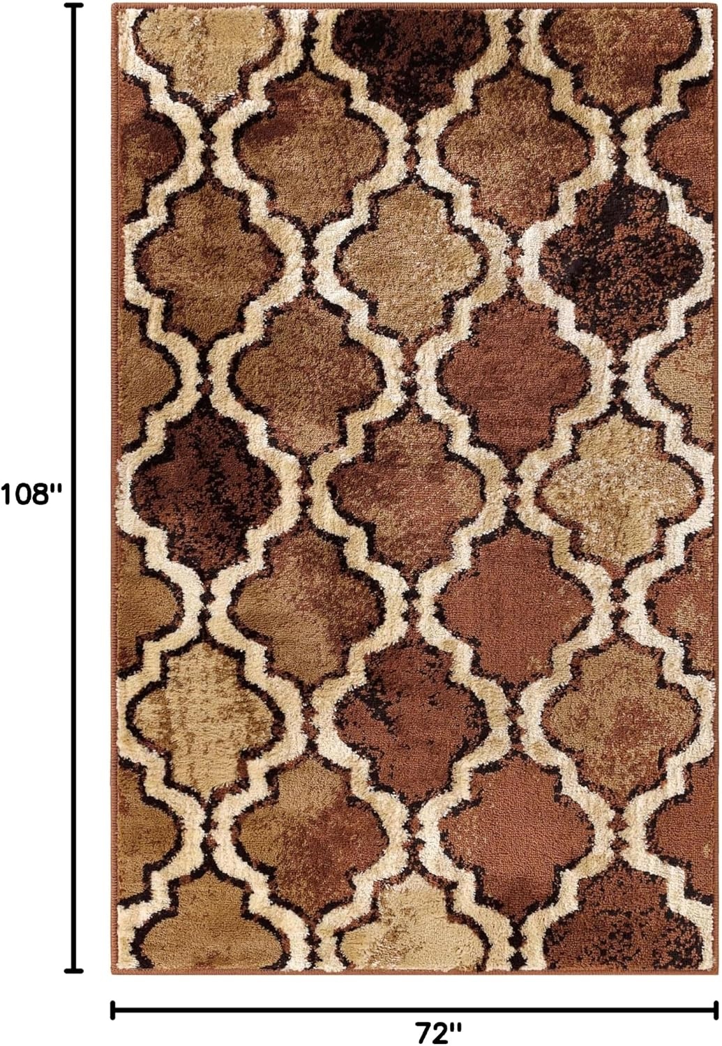 image:imageSuperior Modern Indoor Area Rug Non Slip Rug 8x8 IvoryBrown