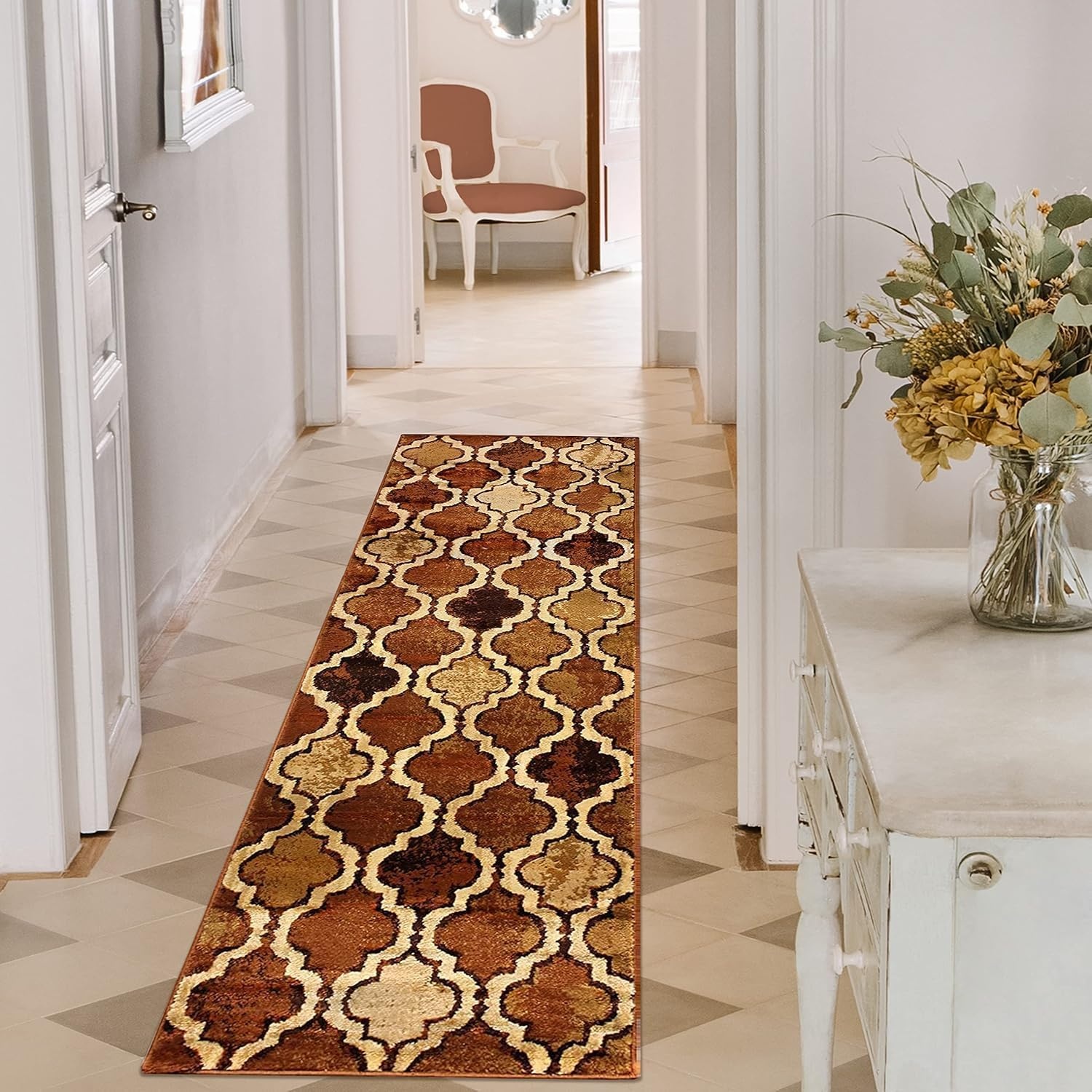 image:imageSuperior Modern Indoor Area Rug Non Slip Rug 8x8 IvoryBrown