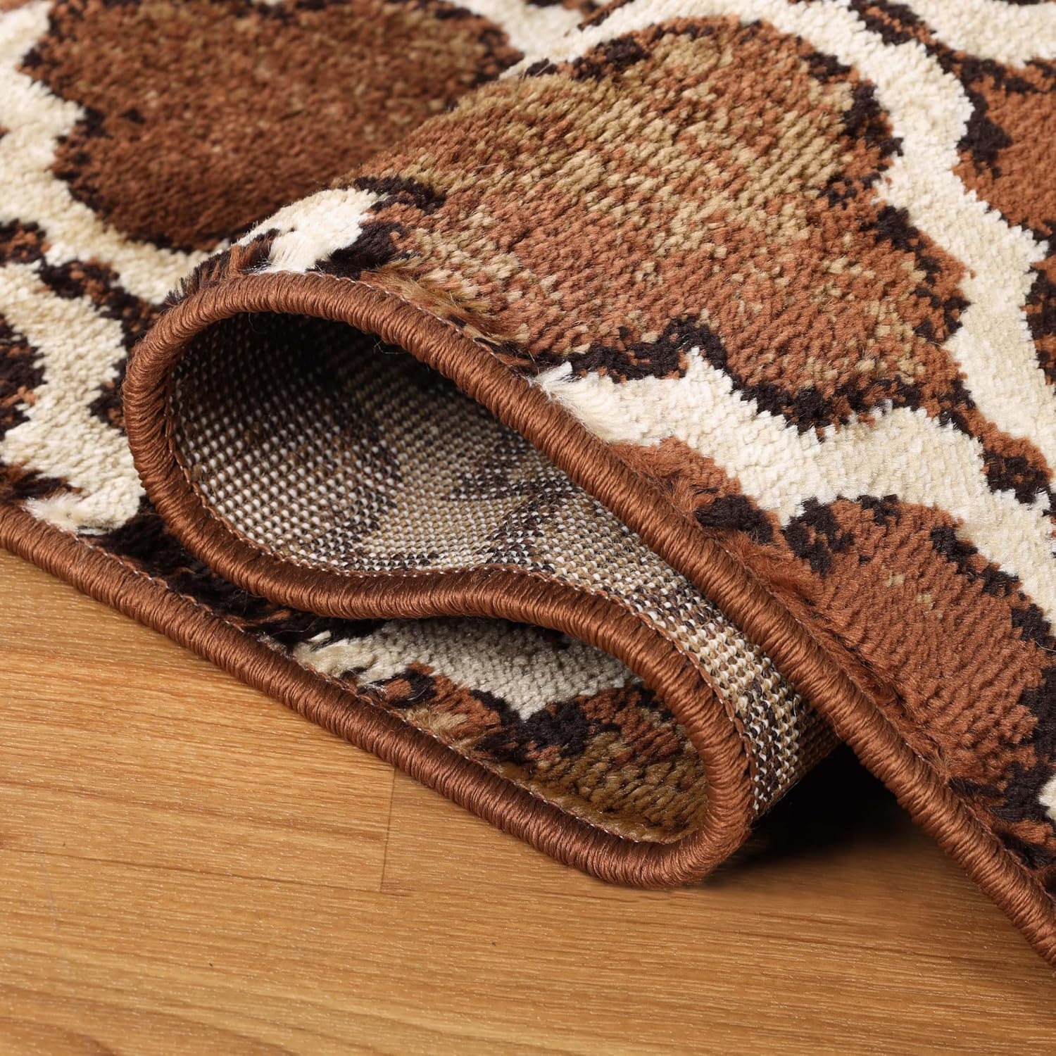 image:imageSuperior Modern Indoor Area Rug Non Slip Rug 8x8 IvoryBrown
