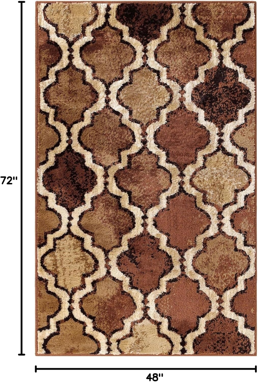 image:imageSuperior Modern Indoor Area Rug Non Slip Rug 8x8 IvoryBrown